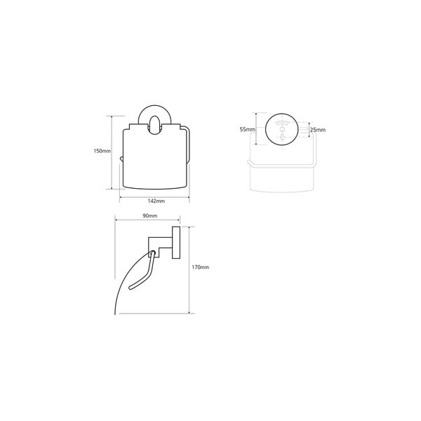Mosiężny uchwyt na papier toaletowy w kolorze srebra Sapho X-Round-image-3