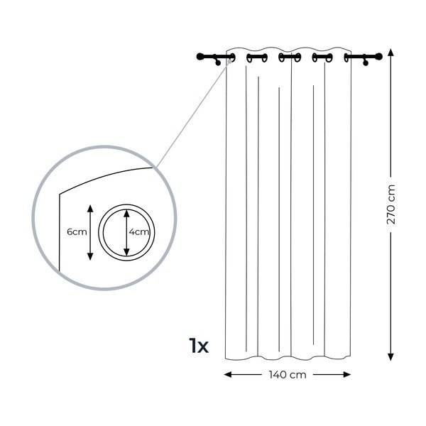 Beżowa zasłona AmeliaHome Voile Eyelets, 140x270 cm-image-3