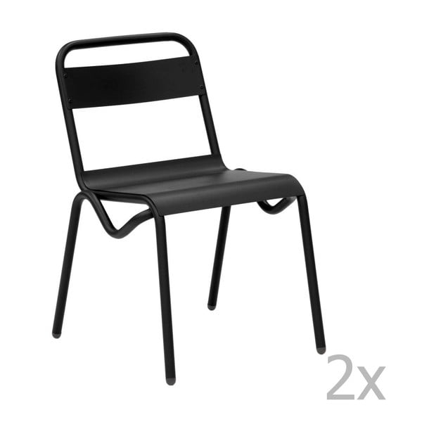 Zestaw 2 czarnych krzeseł ogrodowych Isimar Anglet
