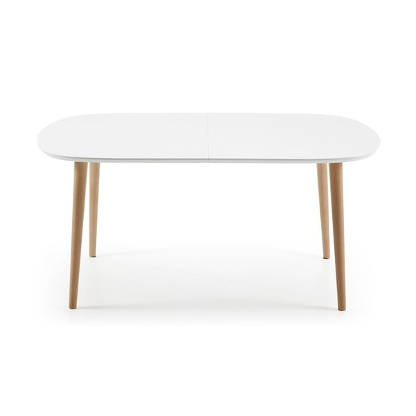 Biały rozkładany stół z białym blatem 100x160 cm Oqui – Kave Home-image-4