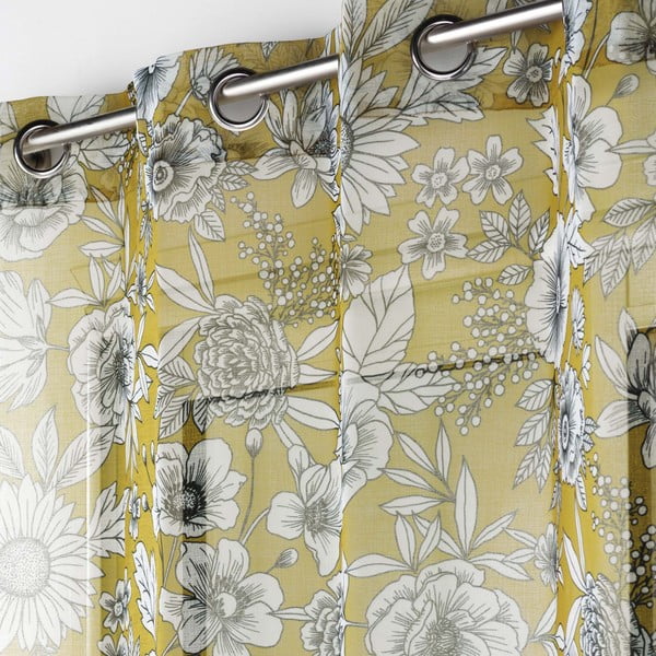 Firanka z woalu w kolorze ochry 140x280 cm Milady – douceur d'intérieur-image-1