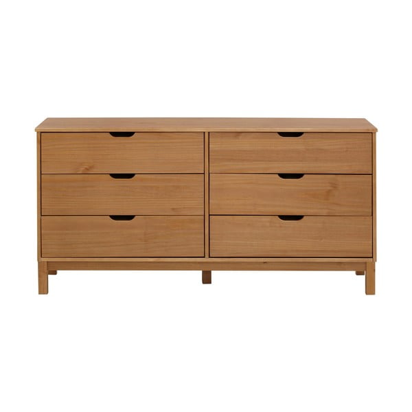 Niska komoda z litego drewna sosnowego w naturalnym kolorze 150x75 cm Post – Støraa