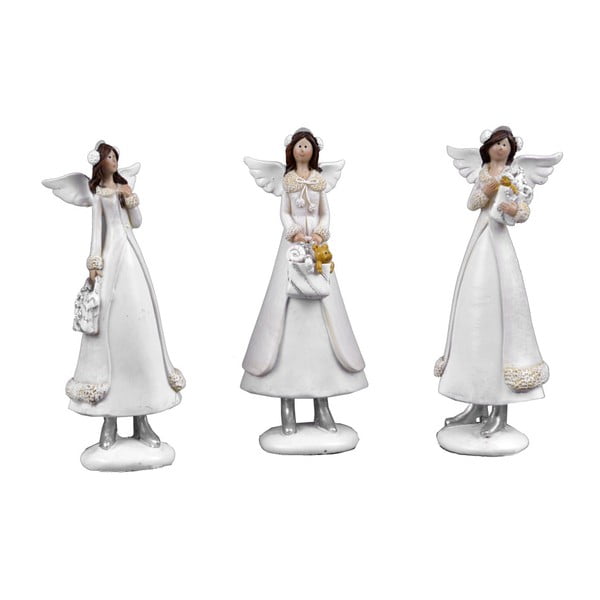 Zestaw 3 małych aniołków dekoracyjnych Ego Dekor Winter
