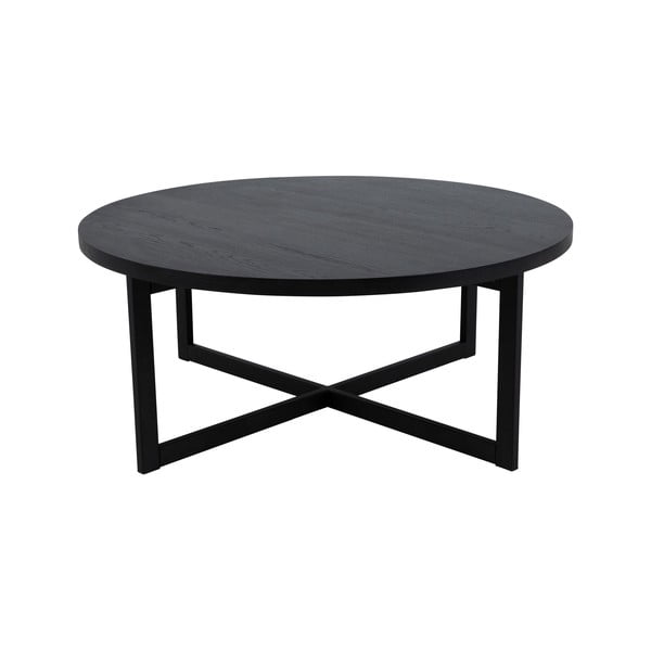 Czarny stolik z drewna dębowego Canett Elliot, ø 100 cm