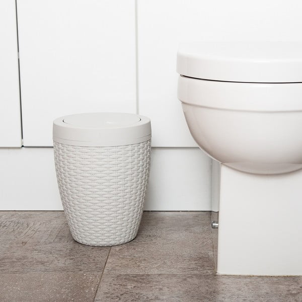 Jasnobeżowy kosz do łazienki Addis Premium, 5 l-image-1