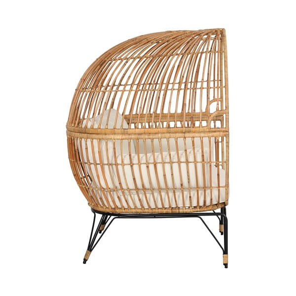 Rattanowy fotel ogrodowy Bonami Essentials Nodi Beige-image-3