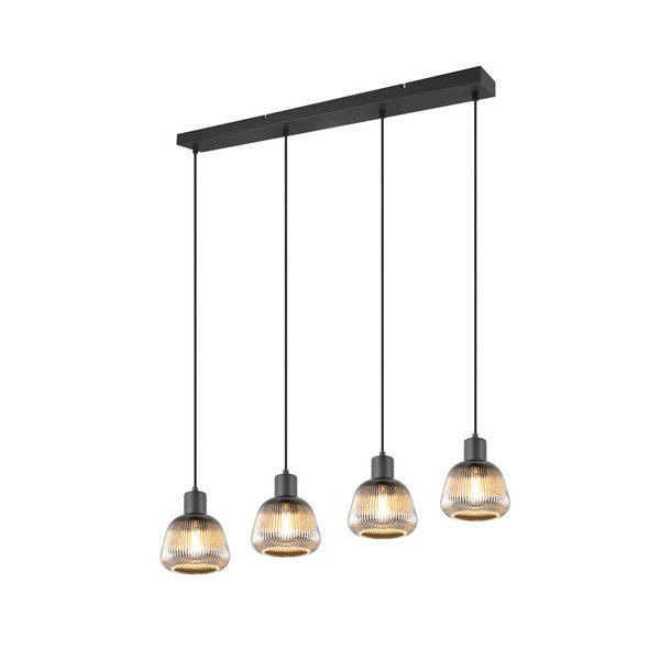 Czarna lampa wisząca ze szklanym kloszem ø 15 cm Tarifa – Trio-image-1