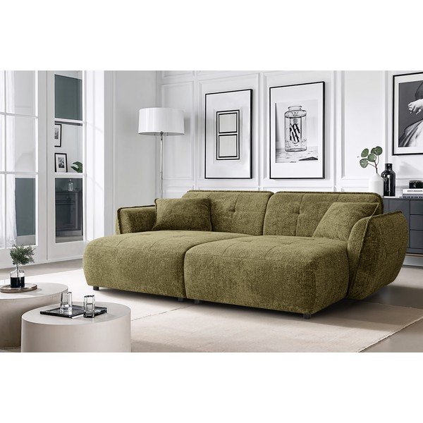 Zielona sofa z tkaniny szenilowej z szezlongiem 252 cm Nelia Big – Ropez-image-1