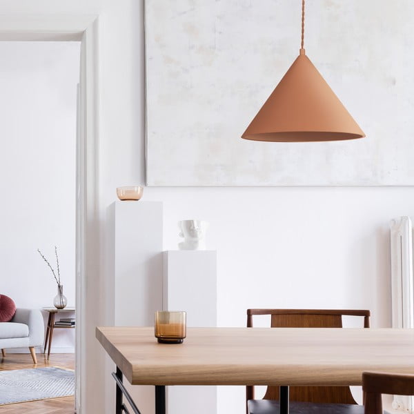 Ceglana lampa wisząca z kamiennym kloszem ø 30 cm Vilma – SULION-image-1