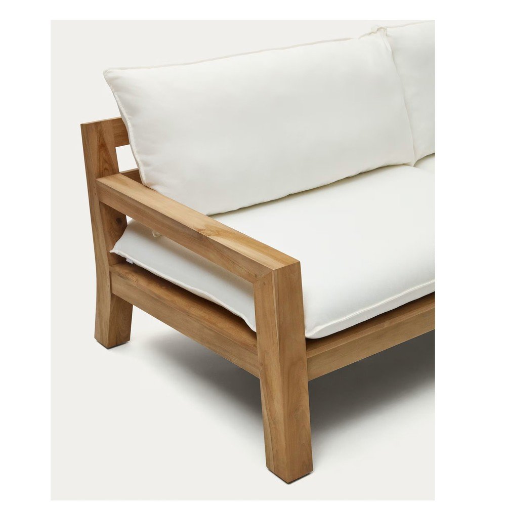 Biało-naturalna sofa ogrodowa z drewna tekowego Forcanera – Kave Home (zdjęcie 10)