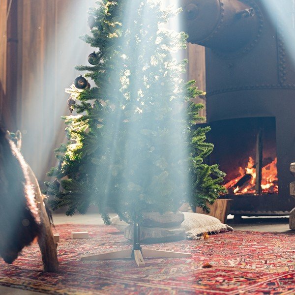 Czarny stojak na choinkę z metalu i drewna Tree Nest Gentle-image-1