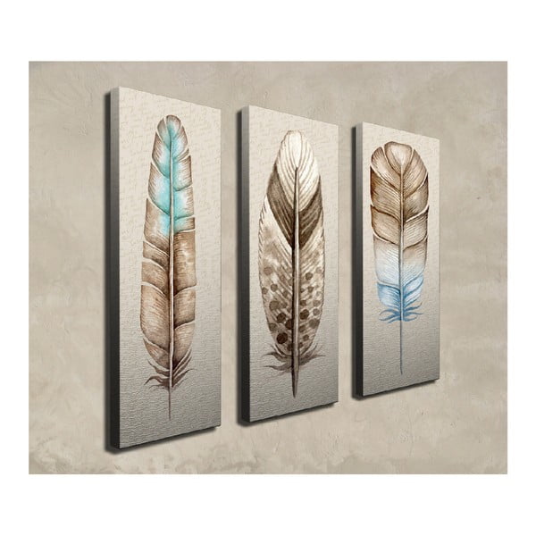 3-częściowy obraz na płótnie Feathers-image-2