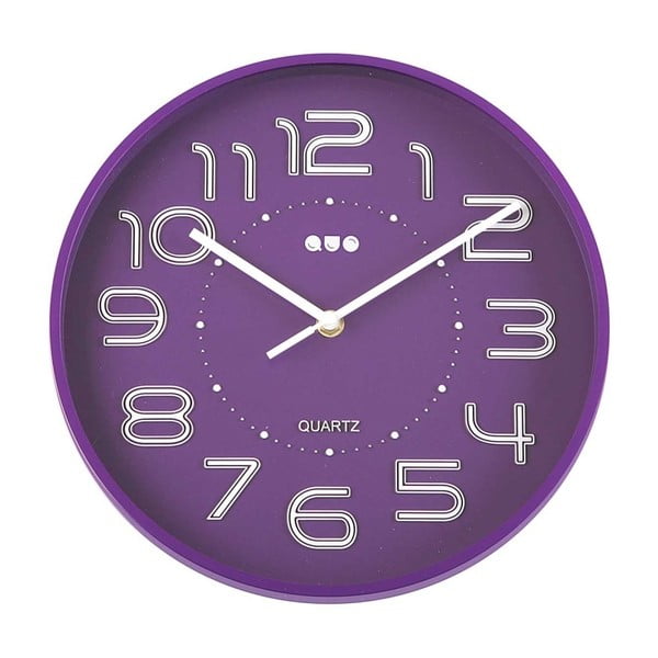 Fioletowy zegar ścienny Versa Reloj, ⌀ 28 cm