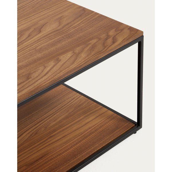 Stolik z blatem w dekorze orzecha w ciemnym naturalnym kolorze 60x110 cm Yoana – Kave Home-image-2