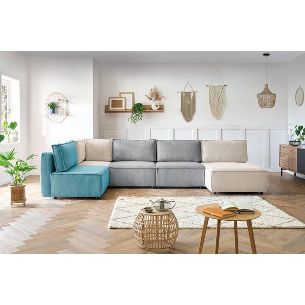 Sztruksowy narożnik (w kształcie litery U/strona zmienna) Nihad modular – Bobochic Paris-image-1