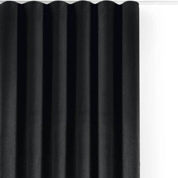 Czarna aksamitna zasłona częściowo zaciemniająca (dimout) 530x300 cm Velto – Filumi
