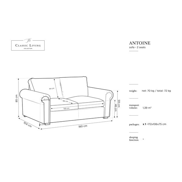 Brązowa sofa Windsor & Co Sofas Hermes, 104 cm-image-1