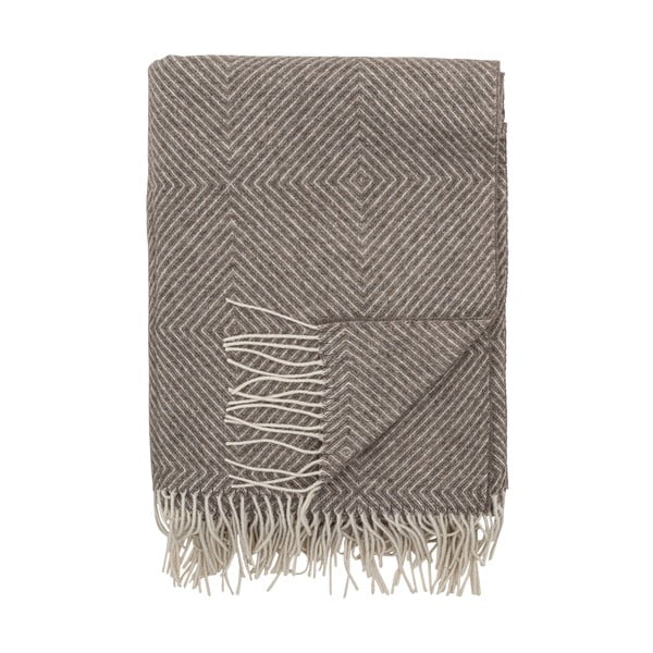 Brązowy koc z mieszanki wełny 140x200 cm Hoshi – Bloomingville