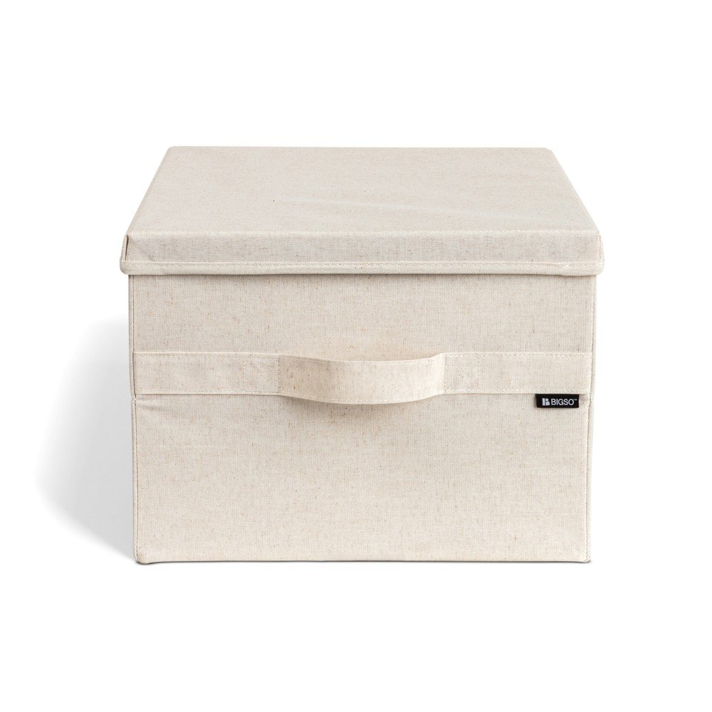 Beżowy tekstylny pojemnik z pokrywką 36x46x25 cm Soft Storage Large – Bigso