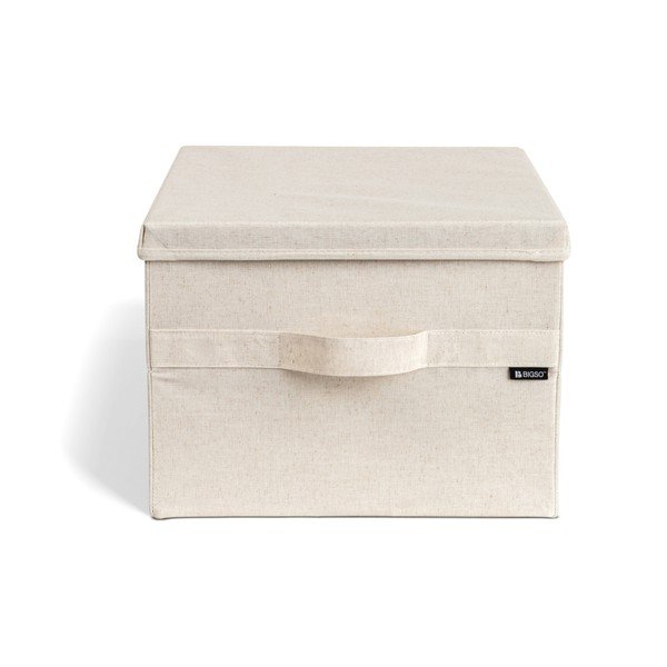 Beżowy tekstylny pojemnik z pokrywką 36x46x25 cm Soft Storage Large – Bigso