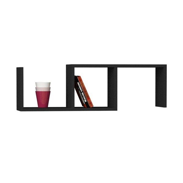 Czarna półka Dibi, szer. 91,5 cm