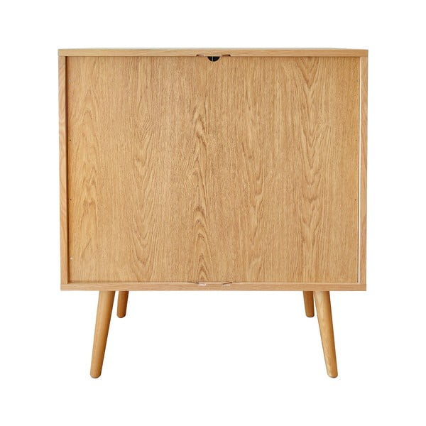 Wysoka komoda w dekorze dębu z drzwiami przesuwnymi 83x95 cm Rove – Woodman-image-3