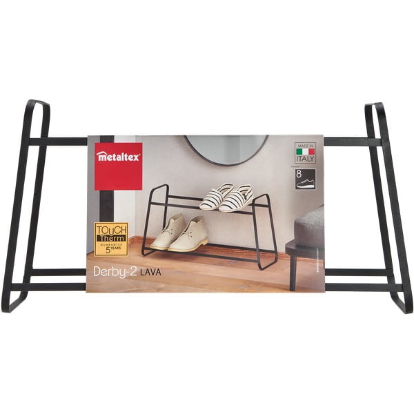Czarny dwupoziomowy regał na buty Derby - Metaltex-image-2