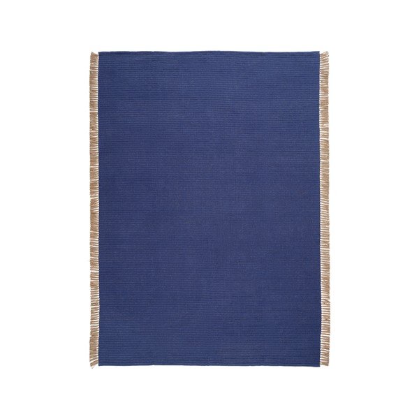 Niebieski dywan z mieszanki bawełny tkany ręcznie 160x230 cm Channa – Jotex