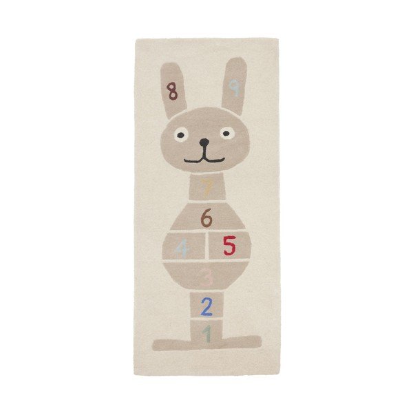Dziecięcy dywan do zabawy z mieszanki wełny tkany ręcznie 75x180 cm Rabbit Hopscotch – OYOY Mini