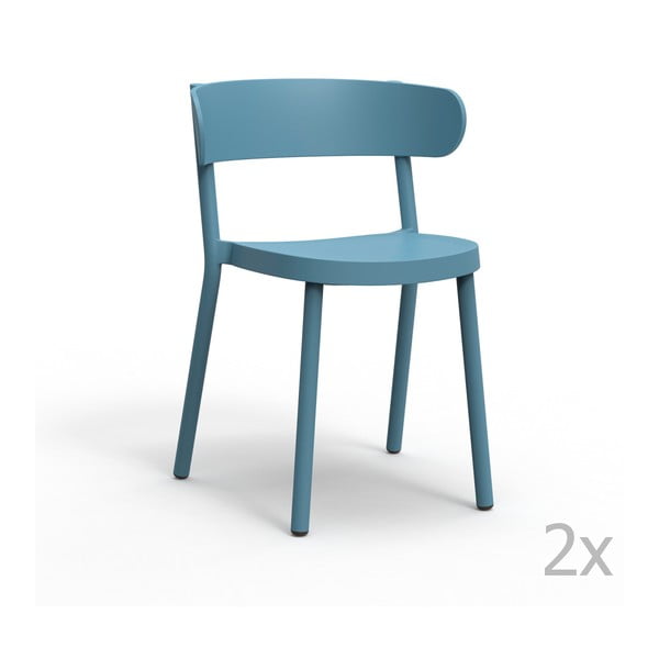 Zestaw 2 niebieskich krzeseł ogrodowych Resol casino
