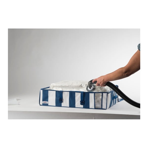 Niebiesko-białe pudełko z pokrowcem próżniowym Compactor Excellence, objętość 145 l