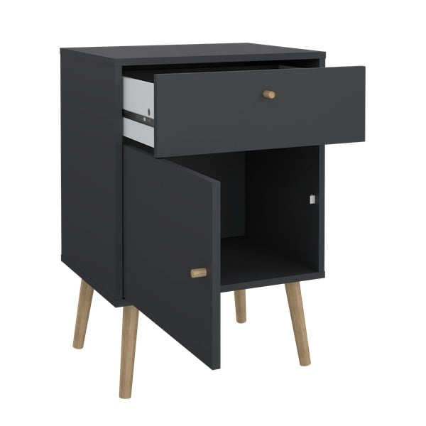 Antracytowa szafka nocna Bodo – Tvilum-image-1