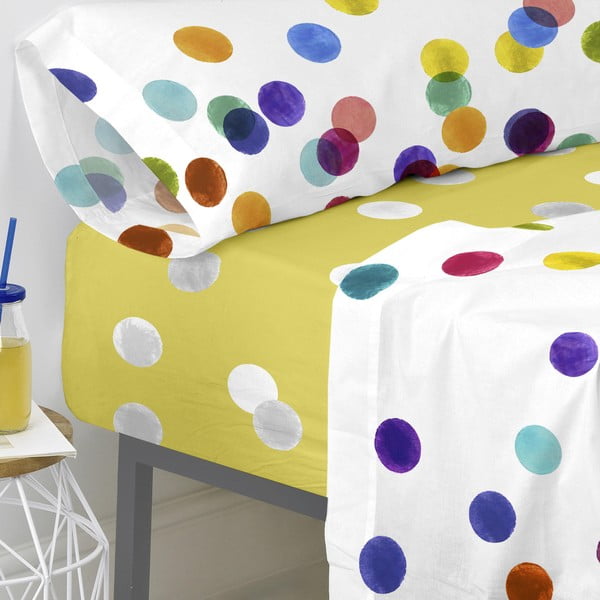 Bawełniane prześcieradło Happy Friday Basic Confetti, 105x200 cm-image-3