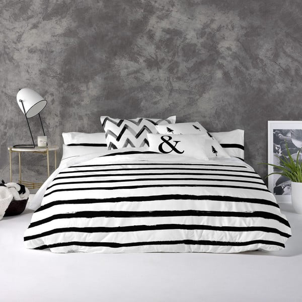 Bawełniana poszwa na kołdrę Blanc Stripes, 200x200 cm-image-1