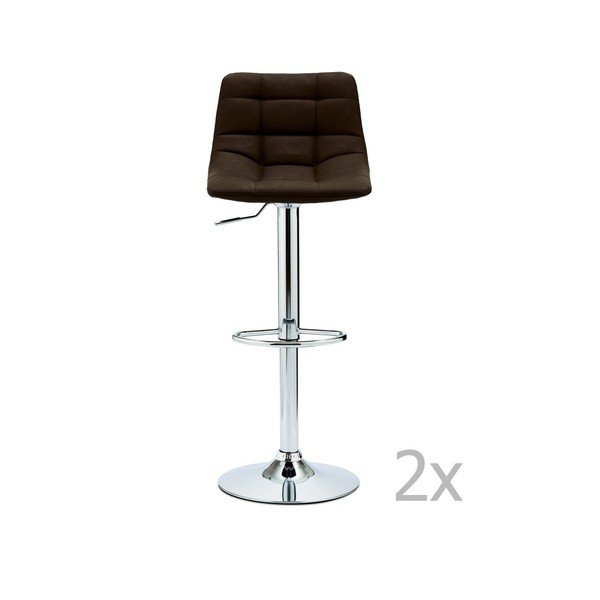 Ciemnobrązowe hokery obrotowe zestaw 2 szt. 88 cm Mario – Furnhouse-image-1