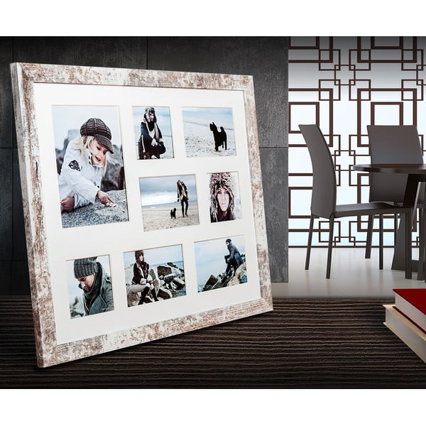 Szaro-biała ramka na 8 zdjęć Styler Narvik, 51x41 cm-image-1