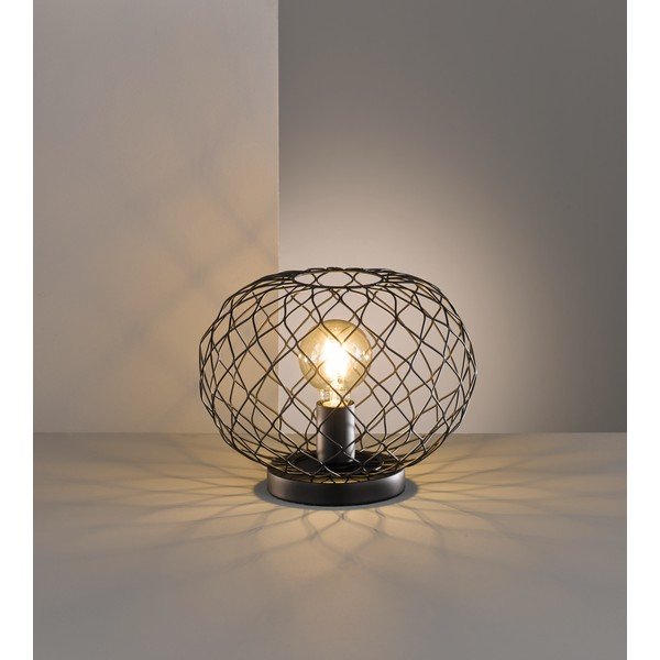 Czarna lampa stołowa z metalowym kloszem (wysokość 23 cm) Justin – Fischer & Honsel-image-3