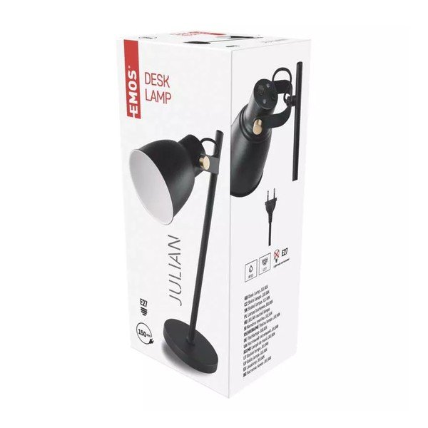 Czarna lampa stołowa (wys. 46 cm) Julian – EMOS-image-1