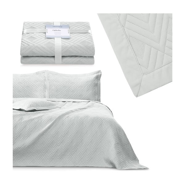 Jasnoszara narzuta pikowana z mikrowłókna 220x240 cm Ophelia – Restilo-image-4