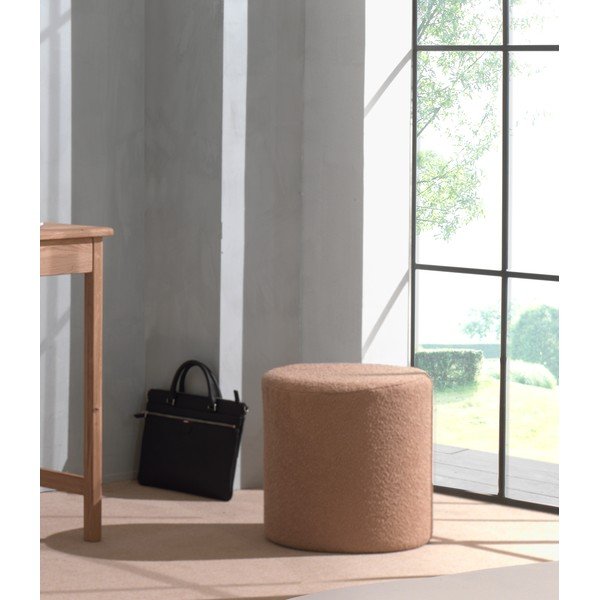 Brązowy puf dziecięcy z materiału bouclé Forrest – Vipack-image-1