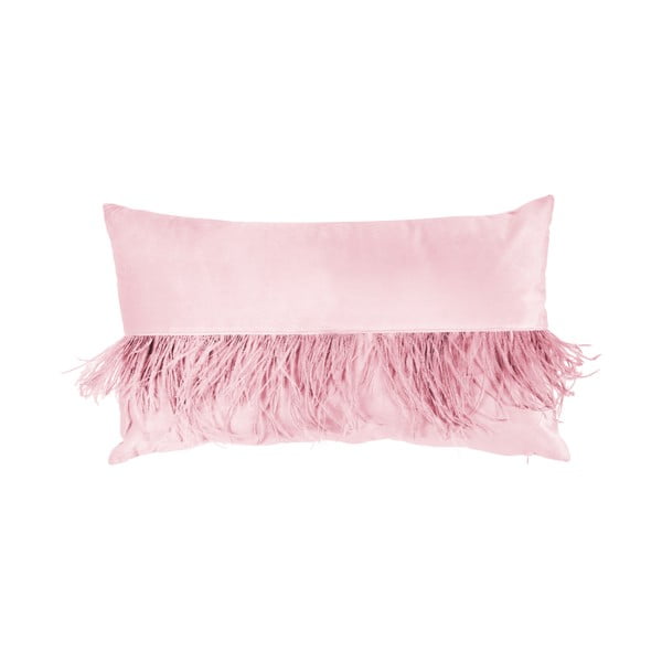 Różowa poduszka z piórkami Miss Étoile Feathers, 50x30 cm