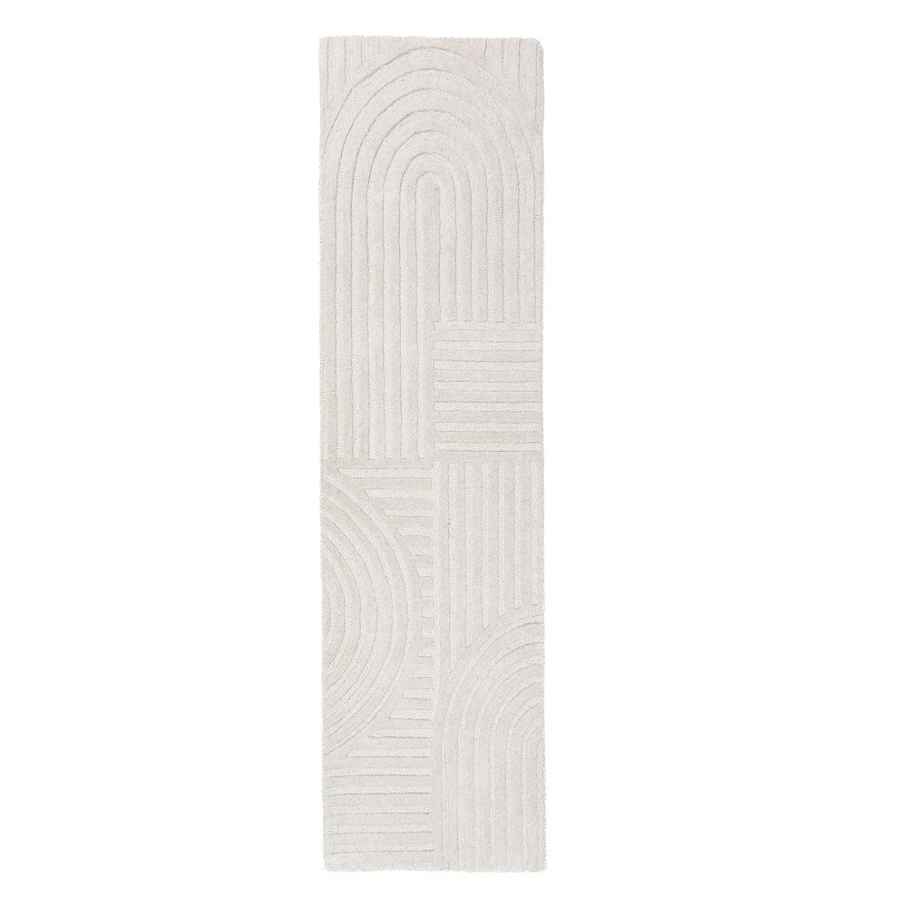Wełniany chodnik tkany ręcznie w kolorze kości słoniowej 60x230 cm Zen Garden – Flair Rugs