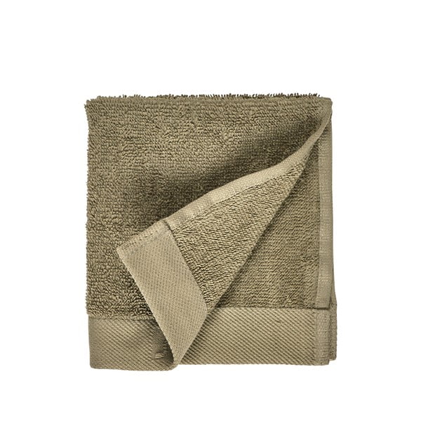 Oliwkowy ręcznik z bawełny frotte Södahl, 30x30 cm