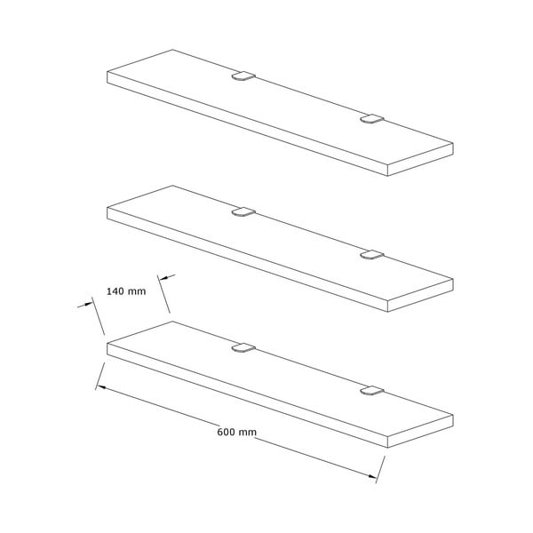 Półka w dekorze dębu zestaw 3 szt. Boss – Kalune Design-image-3