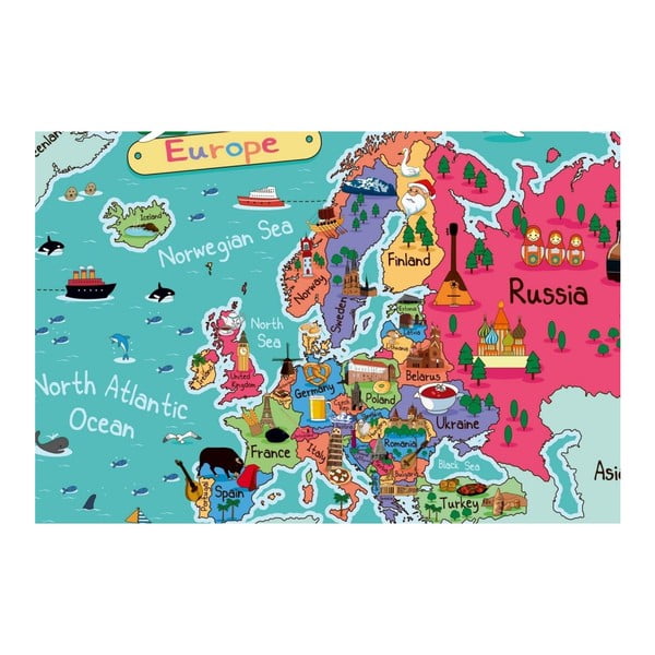 Obraz Homemania Maps Europe Pictures, 70x100 cm