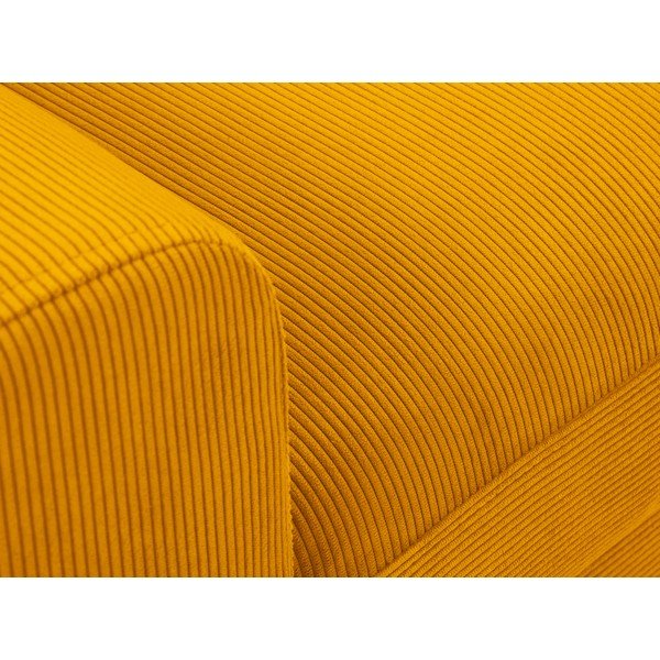 Żółty sztruksowy rozkładany narożnik Micadoni Home Moghan, prawostronny-image-1