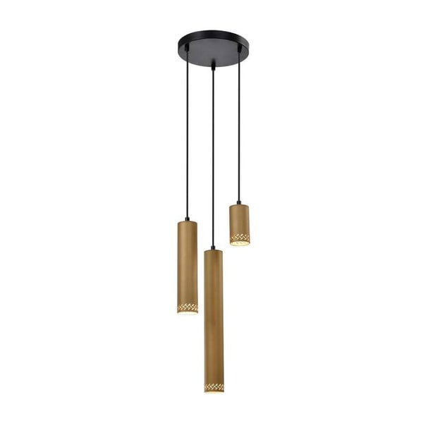 Lampa wisząca w czarno-złotym kolorze z metalowym kloszem Tubo – Candellux Lighting