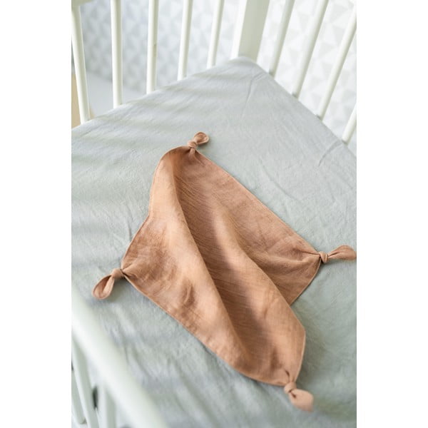 Dziecięce szare lniane prześcieradło Linen Tales Nature, 90x200 cm-image-1