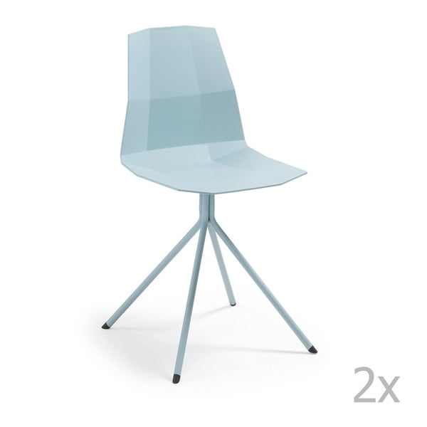 Zestaw 2 niebieskich krzeseł do jadalni La Forma Pixel