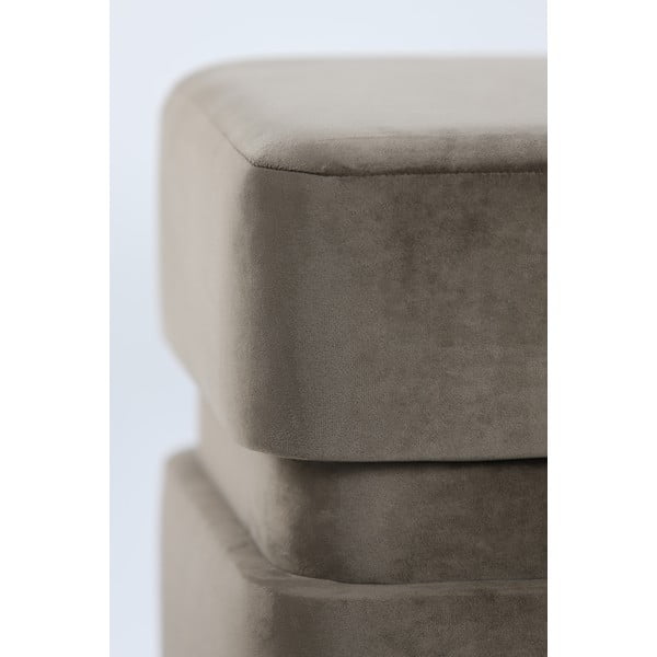 Ciemnobrązowy aksamitny puf Piazza – Light & Living-image-4